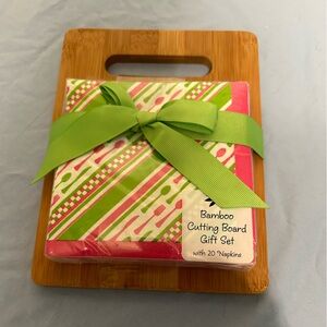 Bamboo cutting board with napkins